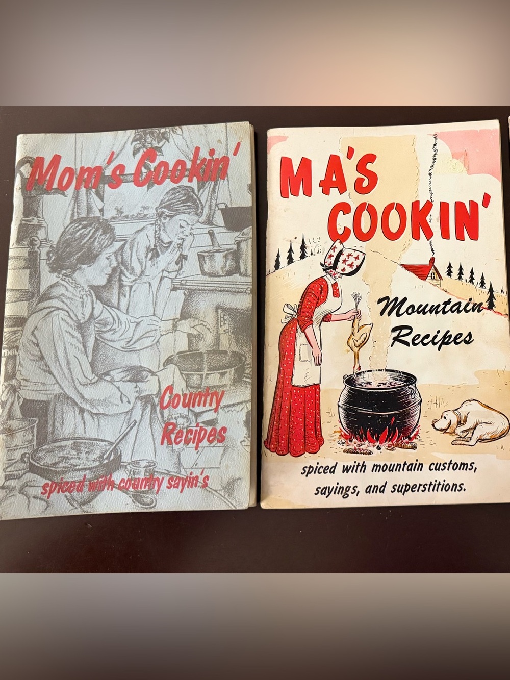 Vintage 1960/70 Cookbooks Mom's Cookin Country & Ma's Cookin' Mountain Recipes